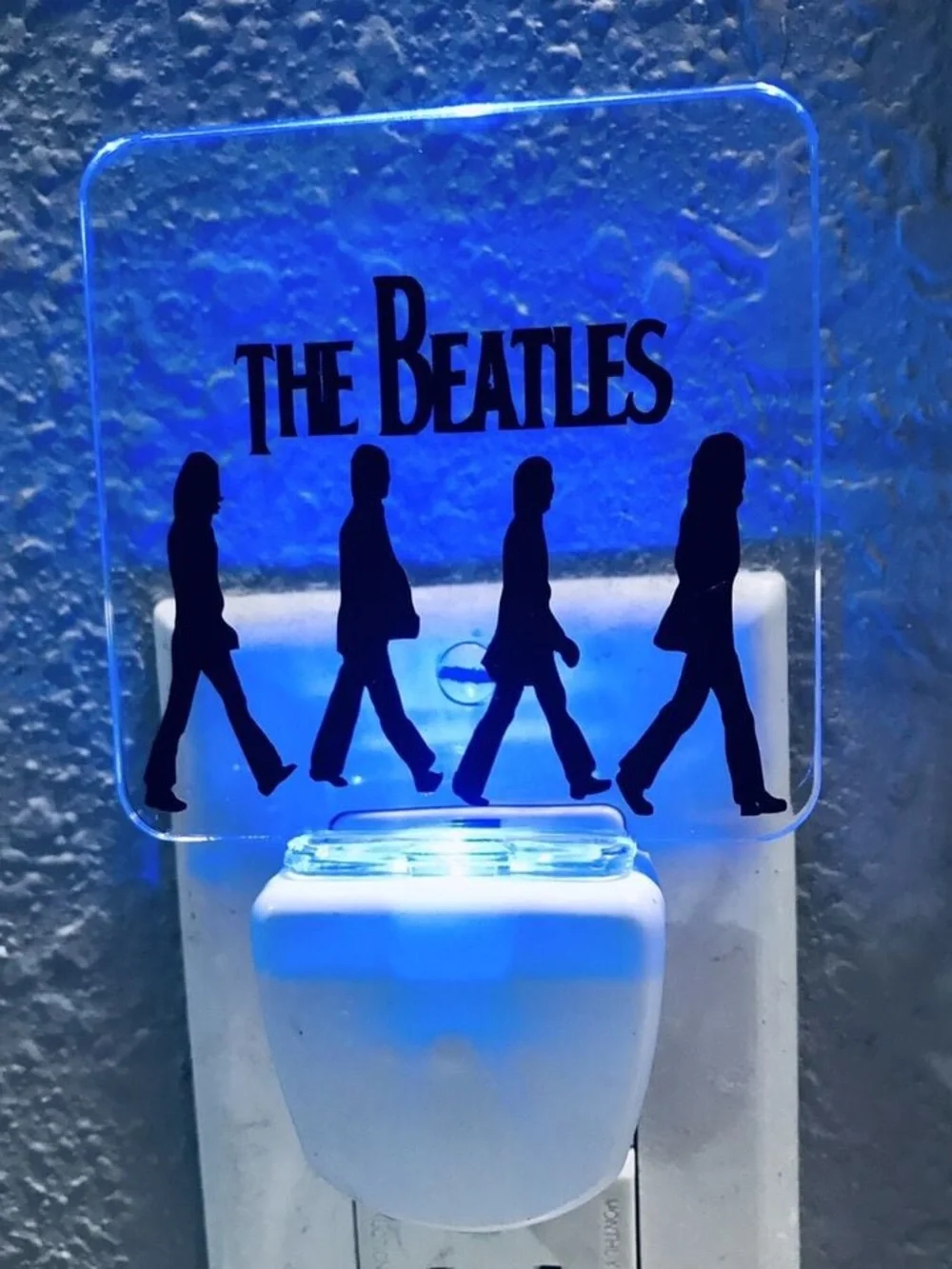 The BEATLES Blue LED Night Light Home Decor-John Lennon Music Fan ABBEY ROAD
